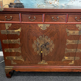Korean Elm Double Cabinet Buffet Credenza