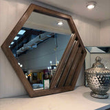 Surya Hexagonal Mango Wood Framed  Mirror