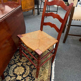 Antique Duncan Fife Pedestal Drop Leaf Dining Table & 4 Rush Seat Chairs