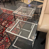 PAIR of Lucite & Chrome Stools