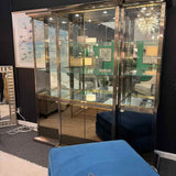 Design Institute America Vintage Chrome and Brass Breakfront Curio