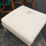 Frontgate Metal & All Weather Wicker Base Ottoman with Cushion Top