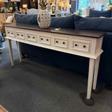 Nadeau Two Tone Narrow Console with Six Drawers