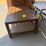 Metal & Woven Rattan Coffee Table