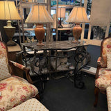 Marble Top Iron Console