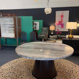 Vanguard Travertine Pedestal  Dining Table