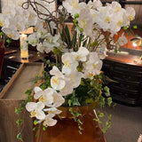 Custom XL Orchid Arrangement in Gold Planter