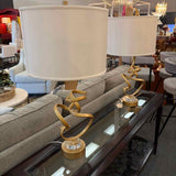 Chelsea House Swirl Gold Ribbon Lamp