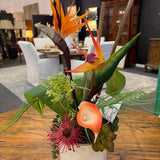 Custome Orange & Pink Succulent Blend Floral Arrangement