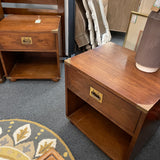 PAIR of Vintage Henredon "Regiment" Campagin Style Nightstands