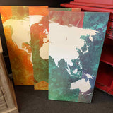 Triptych World Map Canvas Art