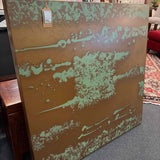 "Square" Abstract Metal Panel with Verdigris Patina Finish