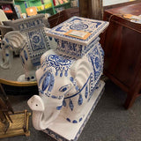 Vintage Ceramic Elephant Garden Stool