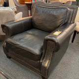 Leather Club Chair with Nail Head Trim