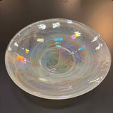 Round Iridescent Glass Bowl
