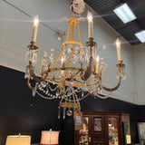 6 Light Gold Chandelier with Ceiling Medallion