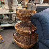 Three Tier Seagrass Basket Storage