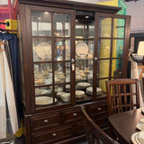 Vaughan Walnut Fiinsih Lighted China Cabinet