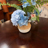 Custom Blue Hydrangea & Fern in Ceramic Basket