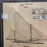Framed Nautical Blue Print Art