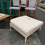 Frontgate Metal & All Weather Wicker Base Ottoman with Cushion Top