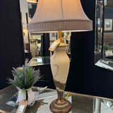 Vintage Urn Style Alabaster & Brass Table Lamp