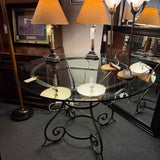 Glass Top Wrought Iron Dining Table