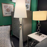 "NEW" Robert Abbey Jonathan Adler Cream Leather Floor Lamp