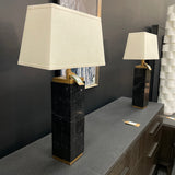 Restoration Hardware Black Marble Table Lamp