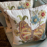 Harvest Embroidered Butterfly Pillow