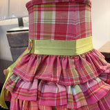 Distressed Lamp w/Plaid Shade