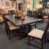 Trestle Base Dining Table Set