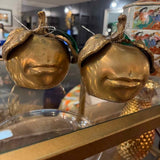 Global Views Reproduction Brass Facial Expression Apple