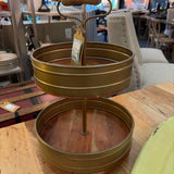 Metal & Wood 2 Tier Tray