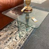 Vintage Contemporary Tempered Glass Four Point  End Table