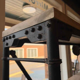 Metal Frame Industrial Style Bookcase with Wood Shelves