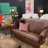 Thomasville Tightback Leather Sofa