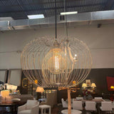 Single Light Metal Globe Chandelier