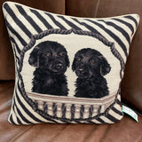 Two Dogs Needle Point Pillow