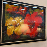 Red & Gold Hibiscus Framed Art