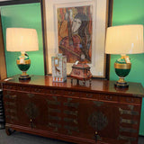 Korean Elm Double Cabinet Buffet Credenza