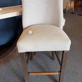 PAIR of Restoration Hardware 1940s French Barrelback Fabric Bar Stools
