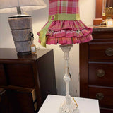 Distressed Lamp w/Plaid Shade