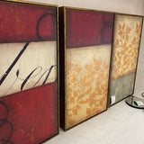 SET of 3 Modern Calligraphy Framed Art