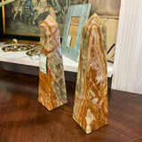PAIR of Marble Obeliisk Bookends