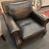 Leather Club Chair with Nail Head Trim