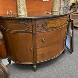 Vintage Granite Top Demi Lune Server Chest