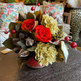 Harvest Arrangement in Red Pottery