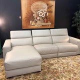 Macy's "Nevio" Power Reclining Leather Sofa with Chaise