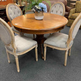 45" Round Oak Pedestal Dining Table
